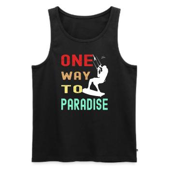 One Way To Paradise Der Weg zum Pardies - Männer Premium Bio Tank Top - Schwarz - Vorne - Michal (187cm)