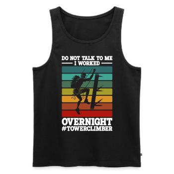 Turmbesteiger - Männer Premium Bio Tank Top - Schwarz - Vorne - Michal (187cm)