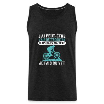 je fais du vtt cadeau vélo tout-terrain - Débardeur bio Premium Homme - charbon - Devant - Alexander (188cm)