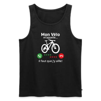 Mon Vélo m'appelle Idée Cadeau Vététiste - Débardeur bio Premium Homme - noir - Devant - Michal (187cm)