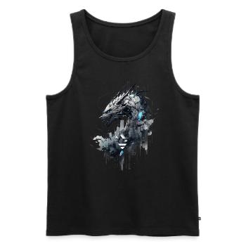 Mecha Tier Tiger Wolf Fuchs Pferd Cyborg - Männer Premium Bio Tank Top - Schwarz - Vorne - AI Model Male 178 light (178cm)