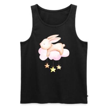 Lapin endormi - Débardeur bio Premium Homme - noir - Devant - Michal (187cm)