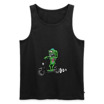 cute funny monster on Escooter - Men's Premium Organic Tank Top - black - Front - AI Model Male 178 light (178cm)