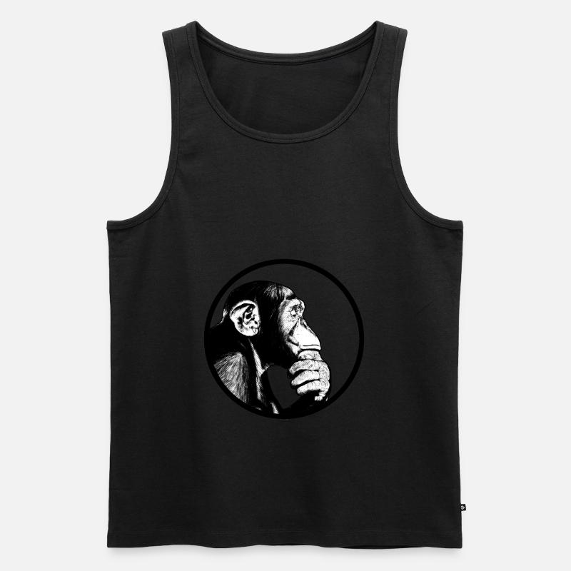 Denke nach Affe Schimpanse - Männer Premium Bio Tank Top - undefined