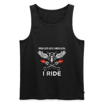 Biker Ride - Männer Premium Bio Tank Top - Schwarz - Vorne - Michal (187cm)