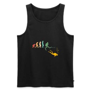 Evolution Graphic Diver Diving Scuba Diver Apnoe S - Männer Premium Bio Tank Top - Schwarz - Vorne - Michal (187cm)