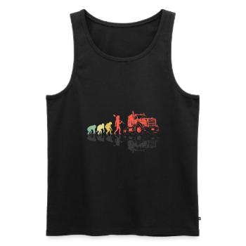 Trucker Evolution Conduire Papa Trucker Père Camion - Débardeur bio Premium Homme - noir - Devant - Michal (187cm)