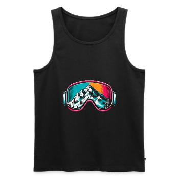 Ski Goggles Skier Skiing Winter Sports Skis - Men's Premium Organic Tank Top - black - Front - Michal (187cm)