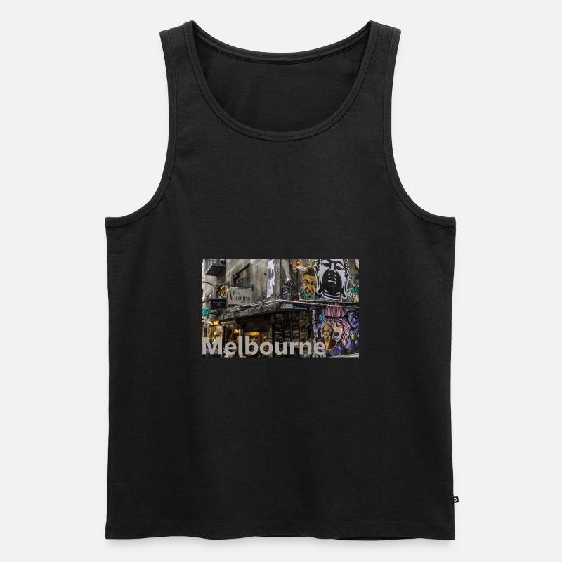 Melbourne - Männer Premium Bio Tank Top - Schwarz