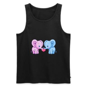 Mammut Paar Liebe Valentinstag - Männer Premium Bio Tank Top - Schwarz - Vorne - Michal (187cm)