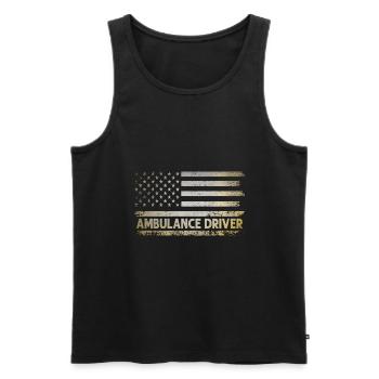 Amerikanische Flagge Krankenwagen Fahrer USA Patriot EMS Par - Männer Premium Bio Tank Top - Schwarz - Vorne - AI Model Male 178 light (178cm)