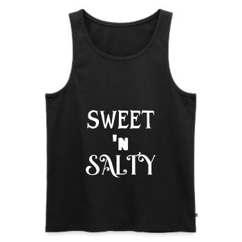 Süß und salzig - Männer Premium Bio Tank Top - Schwarz - Vorne - AI Model Male 178 light (178cm)