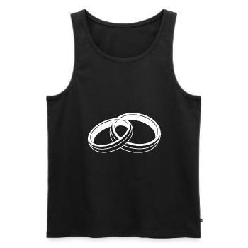 Alliances Symbole Silhouette Mariage - Débardeur bio Premium Homme - noir - Devant - Michal (187cm)