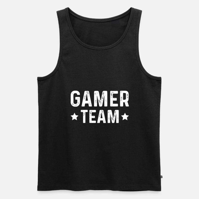 Gamer Team - Männer Premium Bio Tank Top - Schwarz