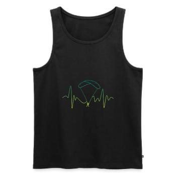 Heartbeat Graphic Paragliding Paraglider Skydiver - Männer Premium Bio Tank Top - Schwarz - Vorne - Michal (187cm)