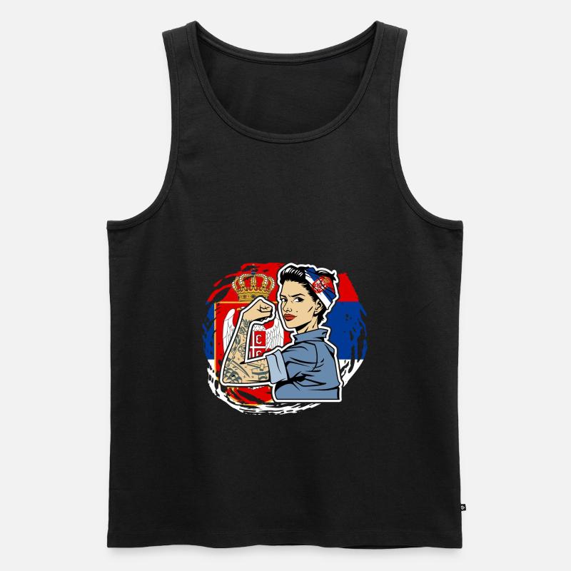 Serbe Serbisches Serbien Serbin - Männer Premium Bio Tank Top - Schwarz