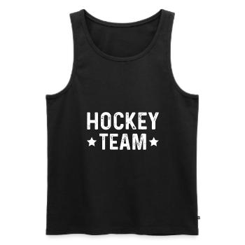 Équipe de hockey - Débardeur bio Premium Homme - noir - Devant - AI Model Male 178 light (178cm)