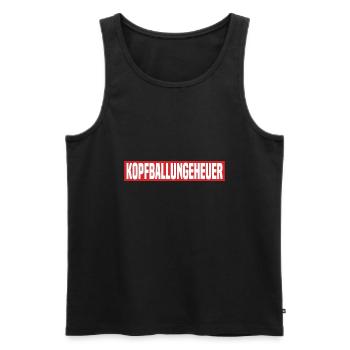 Kopfballungeheuer Lustiger Fußball Spruch - Männer Premium Bio Tank Top - Schwarz - Vorne - Michal (187cm)