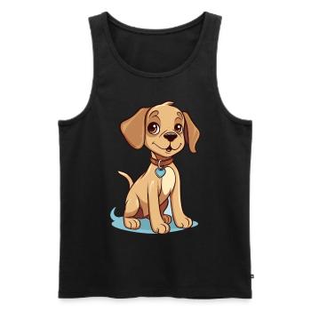 Conception de chien mignon pour les propriétaires de chiens - Débardeur bio Premium Homme - noir - Devant - Michal (187cm)