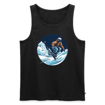Snowboard ou ski puis après-ski - Débardeur bio Premium Homme - noir - Devant - Michal (187cm)