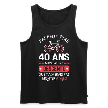 Vélo 40 Ans anniversaire cadeau 40 ans vélo - Débardeur bio Premium Homme - noir - Devant - Michal (187cm)