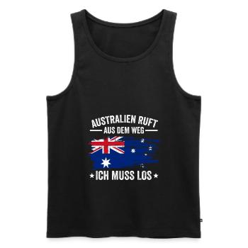 Australien Reise Australier Australierin - Männer Premium Bio Tank Top - Schwarz - Vorne - AI Model Male 178 light (178cm)