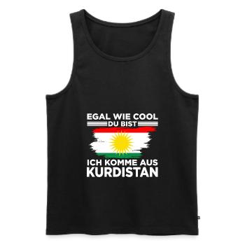 Egal wie cool du bist ich komme aus Kurdistan - Männer Premium Bio Tank Top - Schwarz - Vorne - Michal (187cm)