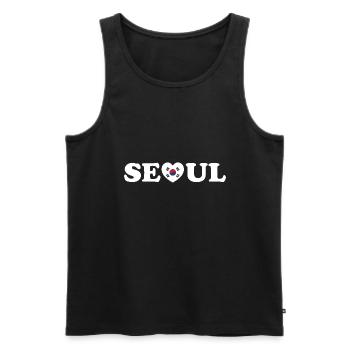 Seoul Love Heart Taegeukgi Flag - Men's Premium Organic Tank Top - black - Front - Michal (187cm)