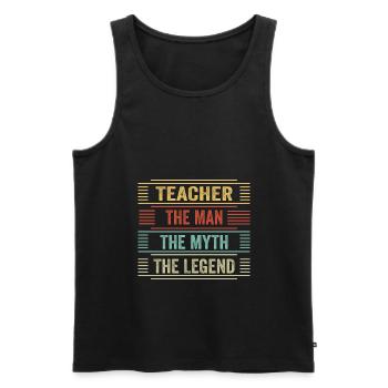Teacher training - Men's Premium Organic Tank Top - black - Front - AI Model Male 178 light (178cm)