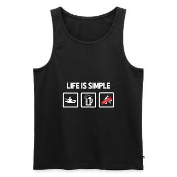 Life Can Be Simple Just Add Water Kayaking Paddle - Männer Premium Bio Tank Top - Schwarz - Vorne - Michal (187cm)