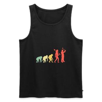 Evolution Axe Throwing Target Hatchet Thrower - Men's Premium Organic Tank Top - black - Front - Michal (187cm)