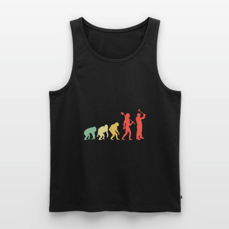 Evolution Axe Throwing Target Hatchet Thrower Men's Premium Organic Tank Top