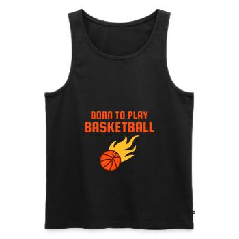Né pour jouer au basket-ball (Basketball mit Flammen) - Débardeur bio Premium Homme - noir - Devant - AI Model Male 178 light (178cm)