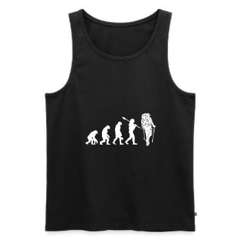 Evolution Graphic Hiking Hike Trekking Mountaineer - Männer Premium Bio Tank Top - Schwarz - Vorne - Michal (187cm)