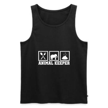 Retro Graphic Animal Keeper Zoo Keeper Animal Love - Männer Premium Bio Tank Top - Schwarz - Vorne - Michal (187cm)