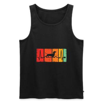 Retro Grafik Dackel Hundebesitzer Hundeliebhaber Wiener - Männer Premium Bio Tank Top - Schwarz - Vorne - AI Model Male 178 light (178cm)