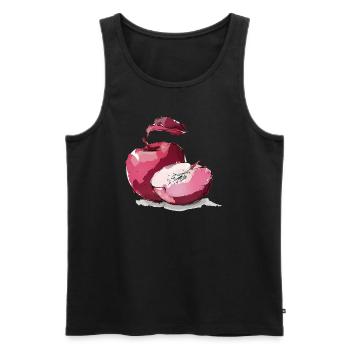 Apple red beautiful apple red - Men's Premium Organic Tank Top - black - Front - AI Model Male 178 light (178cm)