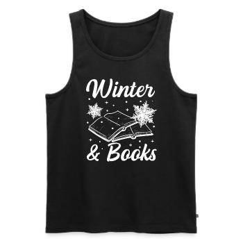 Livres d'hiver Lire Cozy Winter Days - Débardeur bio Premium Homme - noir - Devant - Michal (187cm)