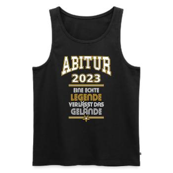 Abitur Legende 2023 Abi 23 Abishirt - Männer Premium Bio Tank Top - Schwarz - Vorne - Michal (187cm)