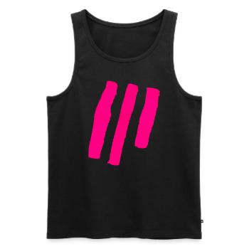 Stripes - Pink - Men's Premium Organic Tank Top - black - Front - Michal (187cm)