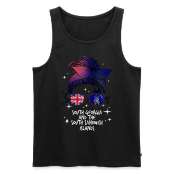 Géorgie du Sud et les îles Sandwich du Sud - Débardeur bio Premium Homme - noir - Devant - Michal (187cm)