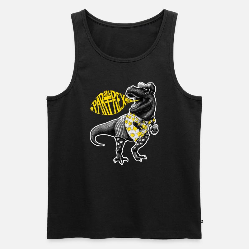 Par T Rex gelb - Männer Premium Bio Tank Top - Schwarz