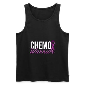 Chemo Warrior - Purple Bow - Men's Premium Organic Tank Top - black - Front - AI Model Male 178 light (178cm)