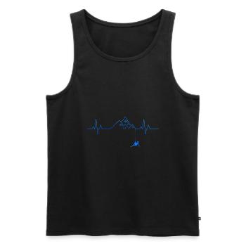 Ecg Heartbeat Graphic Bouldering Mountaineering Bo - Männer Premium Bio Tank Top - Schwarz - Vorne - Michal (187cm)