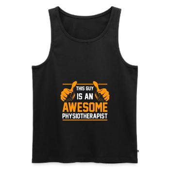 Physiotherapeut Physikalische Therapie Geschenk - Männer Premium Bio Tank Top - Schwarz - Vorne - Michal (187cm)