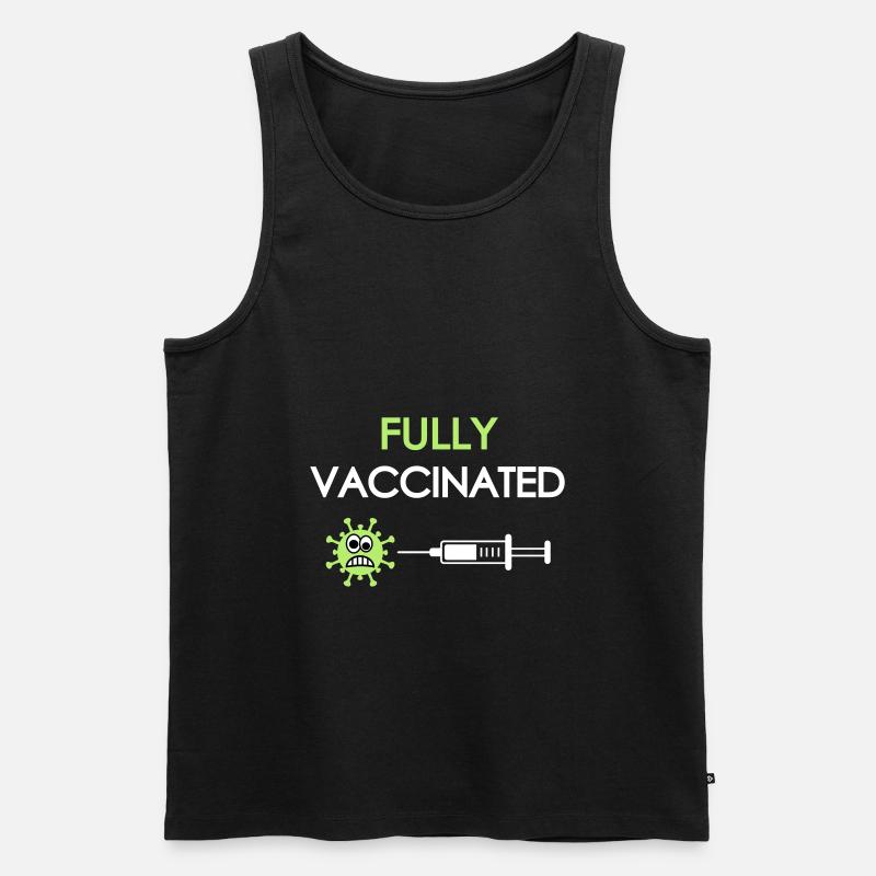 Vollständig geimpft, covid, fully vaccinated - Männer Premium Bio Tank Top - Schwarz