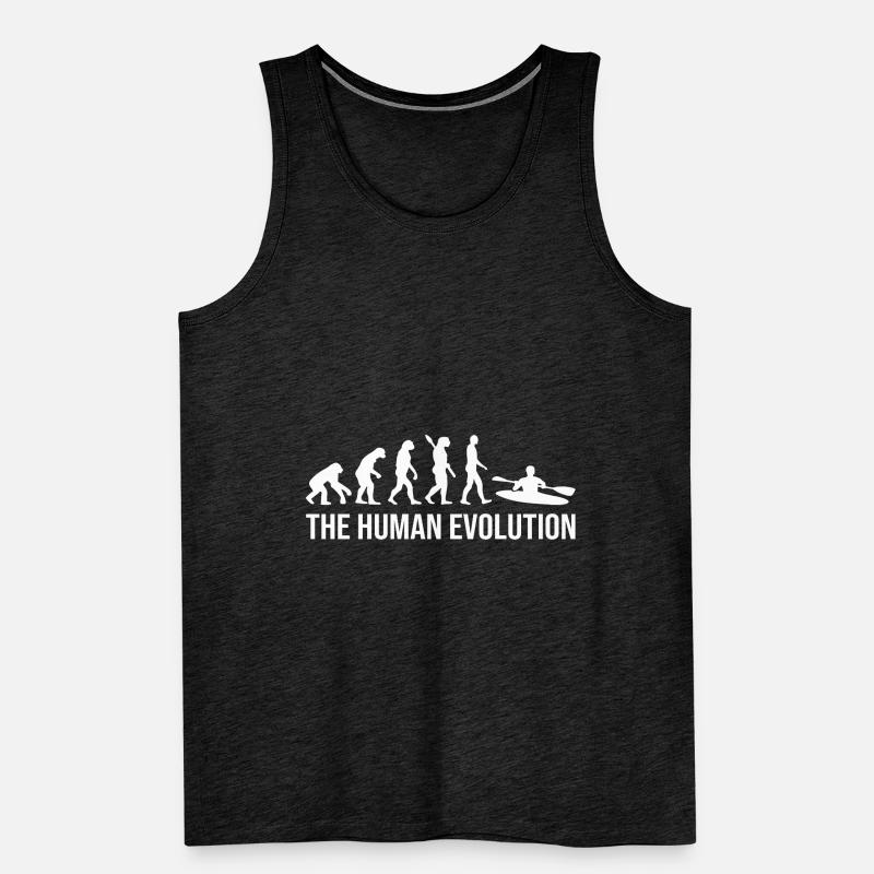 Evolution Graphic Kayaking Canoe Rowing Rower Padd Männer Premium Bio Tank Top