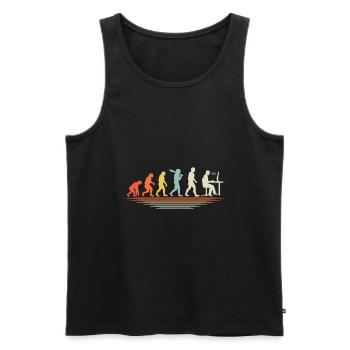 Kaffee-Codierung Evolution Programmierer Entwickler Nerd Coffe - Männer Premium Bio Tank Top - Schwarz - Vorne - Michal (187cm)