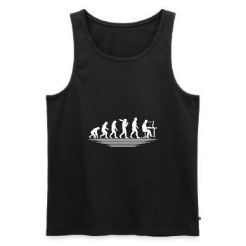 Coffee Coding Evolution Coder Developer Nerd Coffe - Men's Premium Organic Tank Top - black - Front - Michal (187cm)