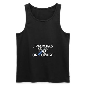 J’peux pas j’ai bricolage - Débardeur bio Premium Homme - noir - Devant - AI Model Male 178 light (178cm)